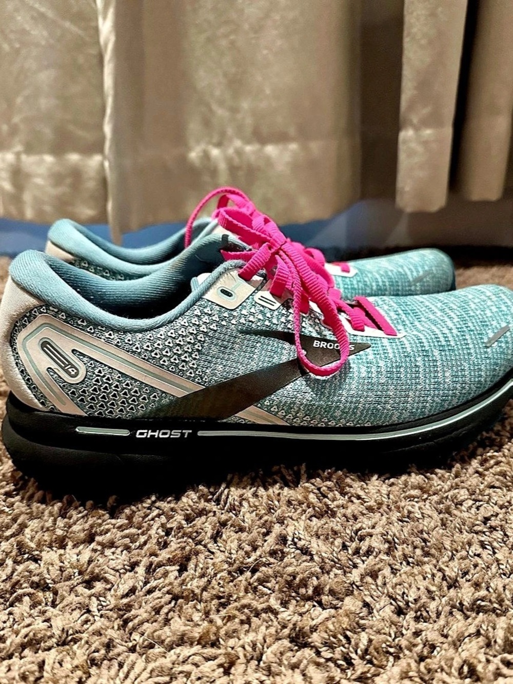 Brooks Ghost 14 Women's Athletic Shoes Blue & Pink US 10